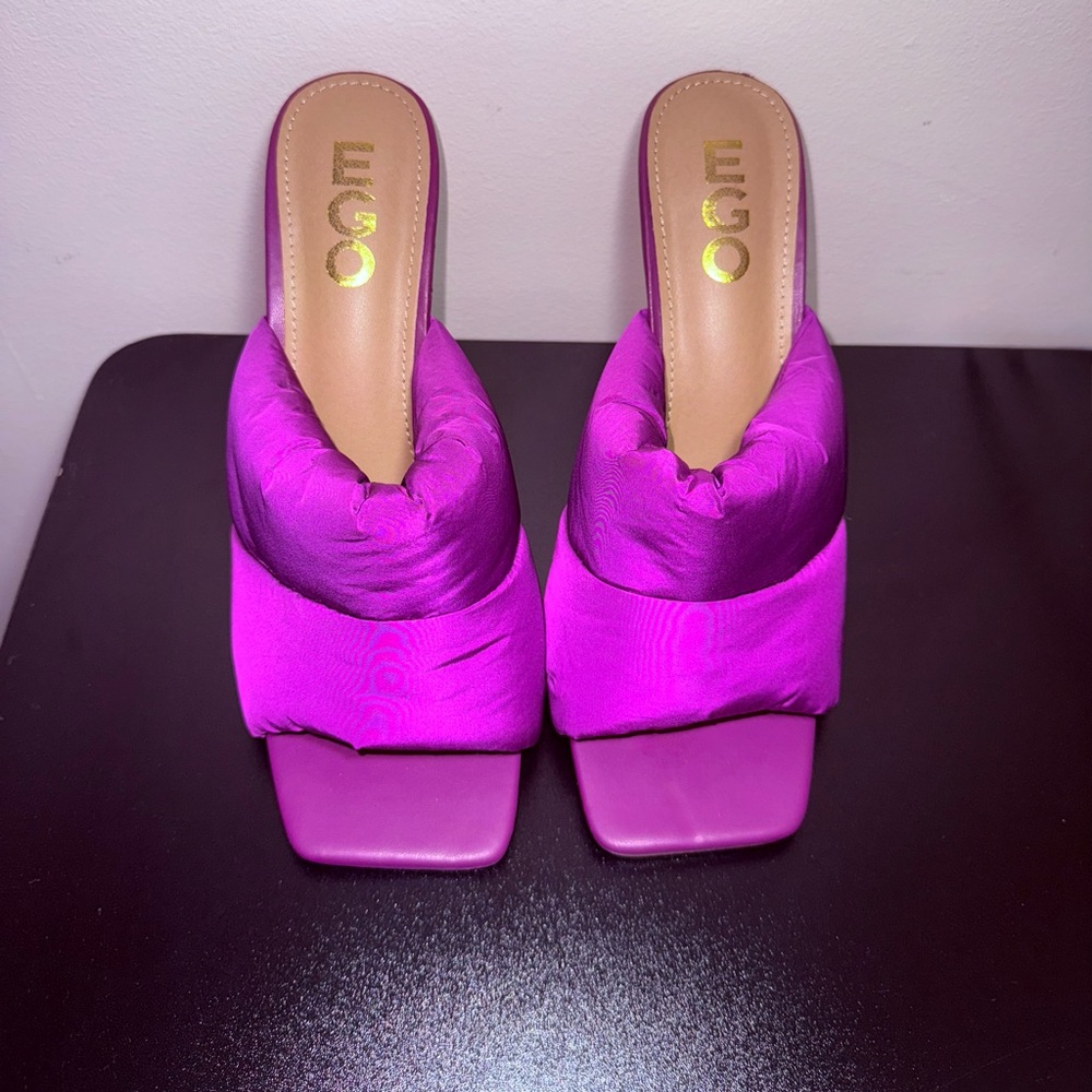 EGO Purple Mules with Twisted Detail